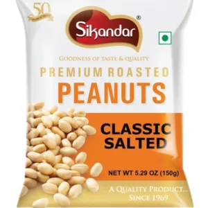 Sikandar Classic Salted Roasted Peanuts 150g – Blanched Crunchy Healthy Snack